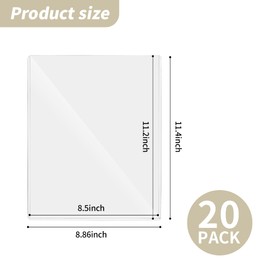20 Pack 8.5" x 11" Hard Plastic Sheet Protectors, Rigid Print Protectors, Clear Waterproof Protectors, Paper Sleeves Photo Plastic Sleeves Hard Plastic Document Holder, Birth Certificate Protector