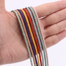 Coffee Macrame Cord 3mm x 109Yards,Colored Cotton Rope Craft Cord Colorful Cotton Cord Twine for Wall Hanging Plant Hangers Crafts Knitting Decorative Projects