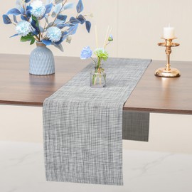 Myir JUN Table Runner, Modern Table Runner, Washable Table Runner, Outdoor Heat-Insulated PVC for Homes, Restaurants, Hotels etc., 30 x 140 cm (Light Grey)