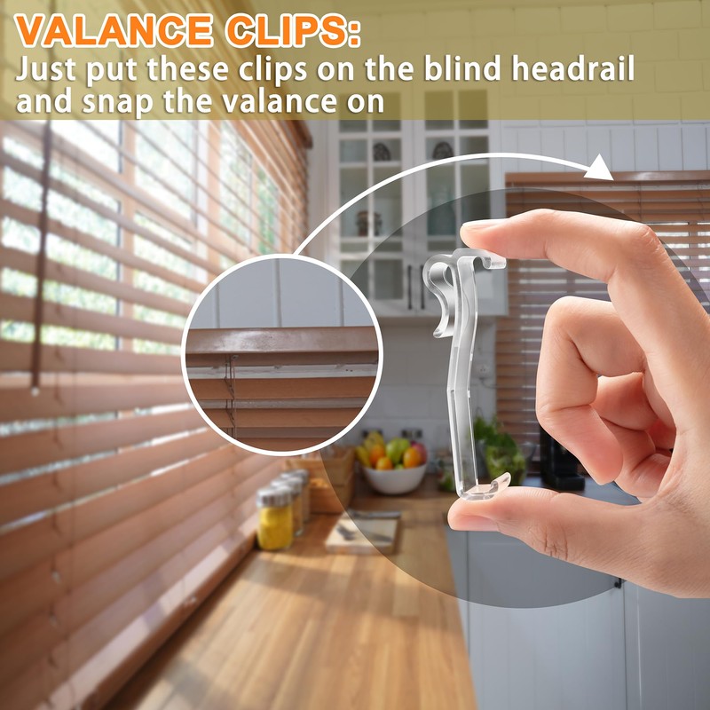 12 Pcs Valance Clips for Blinds, 2.5 Inch Blind Hidden