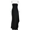Women's Sexy Strapless Backless High Split Long Maxi Dress Ruched