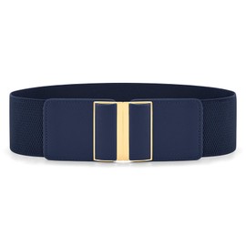 WHIPPY Women Wide Elastic Belt Stretchy Thick Belts for Women Dresses Ladies Fashion Waistband,Navy Blue,L