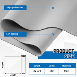 Reallnaive 1/5'' Thick Auto Headliner Fabric 78''Lx60''W Mesh Type with Foam Backing-Tube Packaging-Interior Replacement Material for Car/Truck/SUV/RV Roof Home Repair/DIY Headliner Material(Gray)
