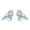 CRMAD Axolotl Moonstone Earrings for Women Sterling Silver Axolotl Stud