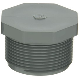 GF Piping Systems CPVC Pipe Fitting, Plug, Schedule 80, Gray, 2" NPT Male