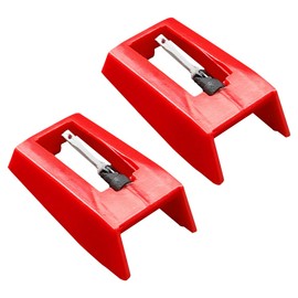 GLADFRESIT Record Player Needles 2PCS Turntable Compact Durable Replacement Stylus Needle for Vintage record player Red