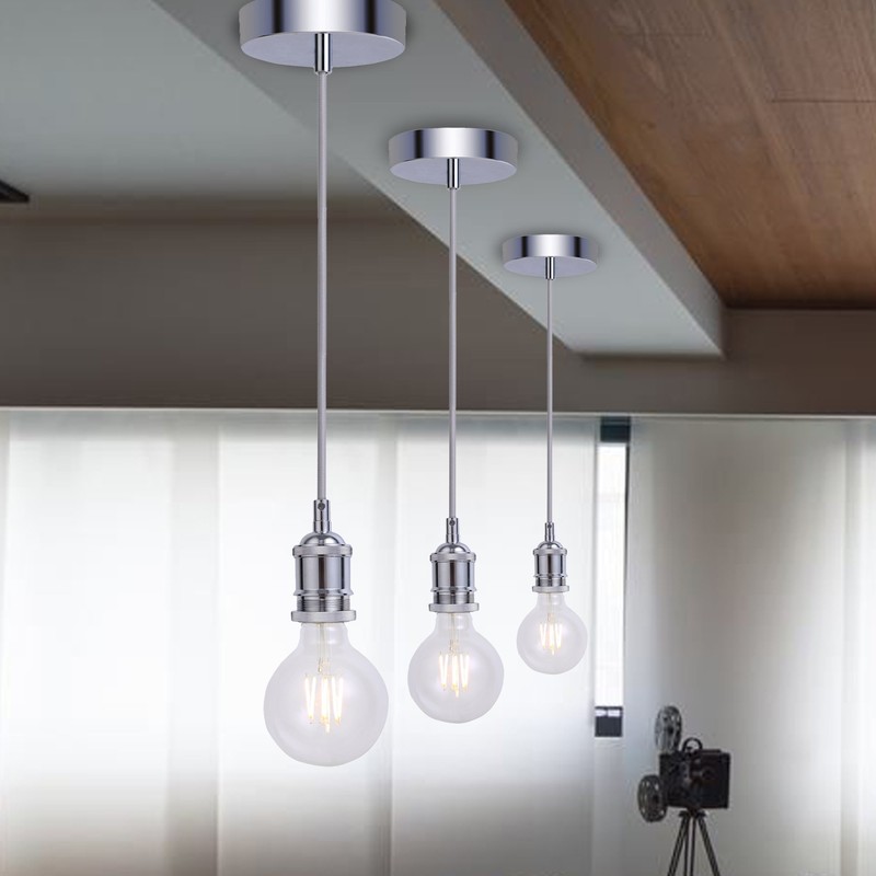 Vintage Pendant Light Fitting, Modern Retro Industrial Style E27 Bronze