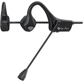 YouthWhisper Bone Conduction Headphones Bluetooth 5.0 with Noise-Canceling Boom Mic - IP54 Waterproof Open-Ear Wireless Headset for Office Conference Calls, Online Teaching/Learning