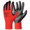 Ecoshine Supplies 24 Pairs work Gloves Red Nitrile Coated Gloves,