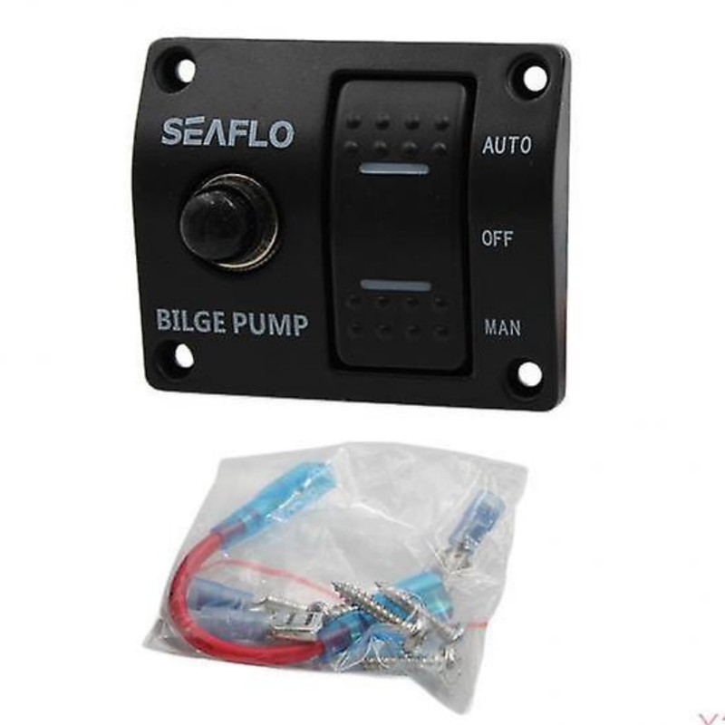 SEAFLO 3-Way Bilge Pump Switch Panel (Automatic-Off-Manual) 12v 24v w/Built-In