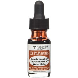 Dr. Ph. Martin's Synchromatic Transparent Water Color (7) Watercolor Bottle, 0.5 oz, Reddish Brown, 1 Bottle