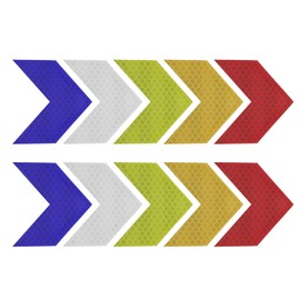 XGNG - 50 pegatinas reflectantes de flecha colorida para motocicleta eléctrica, calcomanías reflectantes impermeables para aviso nocturno, para cascos, buzones de correo, vallas mochilas, chaquetas,