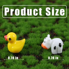 200 Pcs Mini Resin Animals Figures, Tiny Resin Ducks Cow DIY Miniature Garden Accessories for Fairy Garden Micro Landscape Aquarium Dollhouse Potted Plants Decorations (100PCS Duck+100PCS Cow)