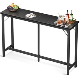 ODK 63 inch Bar Table, Bar Height Pub Table, Counter Height Bar Table, Rectangular High Top Kitchen & Dining Counter Tables with Sturdy Legs & Easy-to-Clean Top, Indoor use, Black