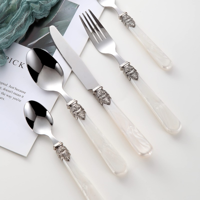 CATHYLIN REVERIE Collection 18/10 Stainless Steel Vintage Flatware set,Sliverware set,Dishwasher
