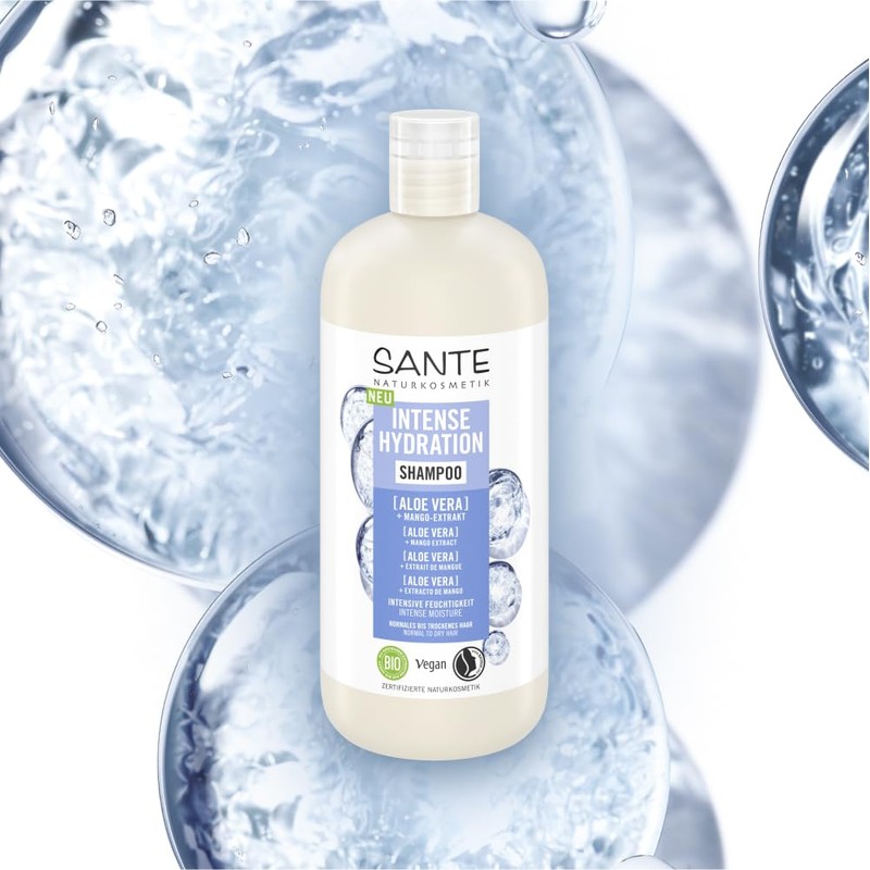 SANTE Naturkosmetik Intense Hydration Shampoo Aloe Vera + Mango-Extrakt, veganes