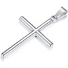 Men Women Stainless Steel Cross Necklace Simple Crucifix Jewelry (Silver,