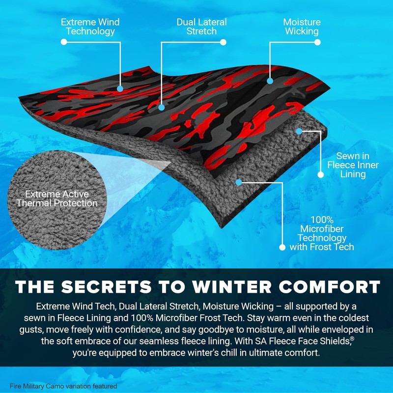 S A Frost Tech Fleece Winter Face Shield | Breathable,