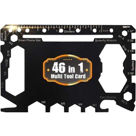 Bascuda® Multi Tool Card Size Gadget Wallet Set | 46 in 1 Pocket kit | Outdoor Camping Multitool Accessories | Stainless Steel | Perfect for Men British Presents, Christmast Gifts | Genuine UK Brand