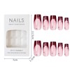 Burgundy Square Tip Press On Nails