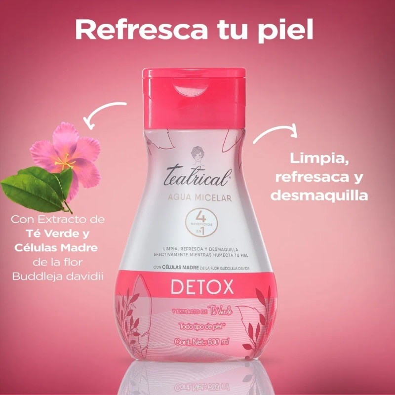 Agua Micelar Teatrical Detox con Células Madre de Té Verde