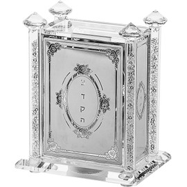 Copa Judaica Crystal Rose Tzedakah Box