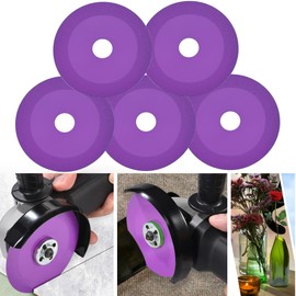 Mornajina 5Packs 4Inch Glass Cutting Disc, Glass Ceramic Diamond Cutting Blade Disc for Angle Grinder, Grinding of Glass, Jade, Crystal, Wine Bottles, Tile (Purple)