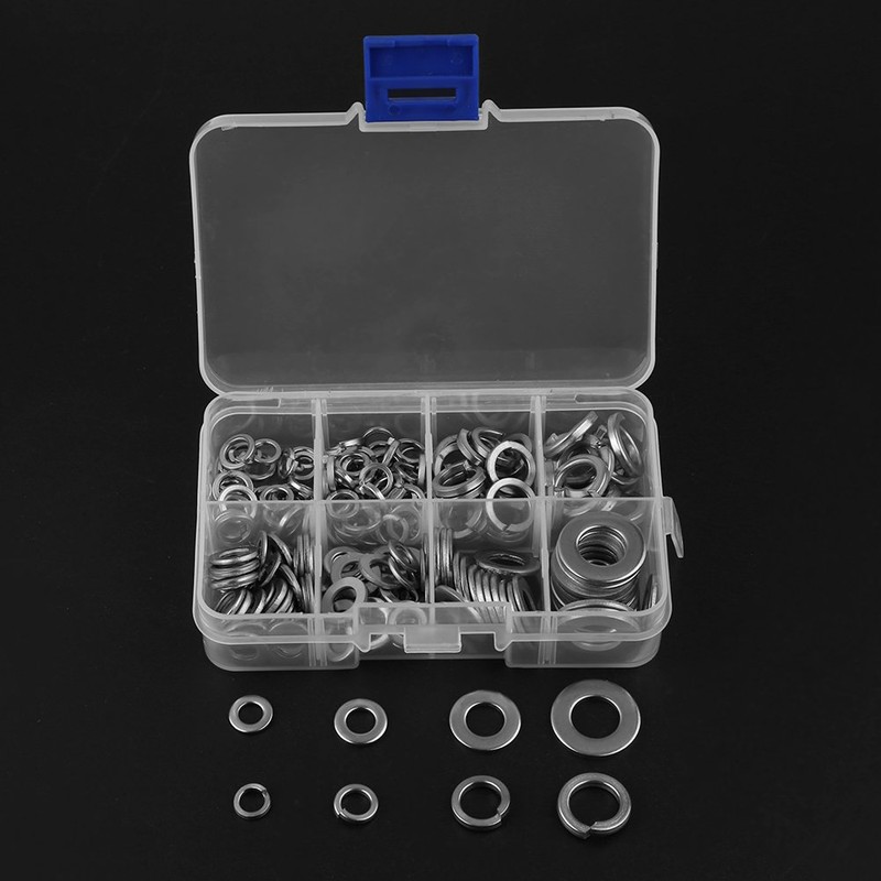 Stainless Steel Washer Set, Flat & Spring Washer Lock Tool