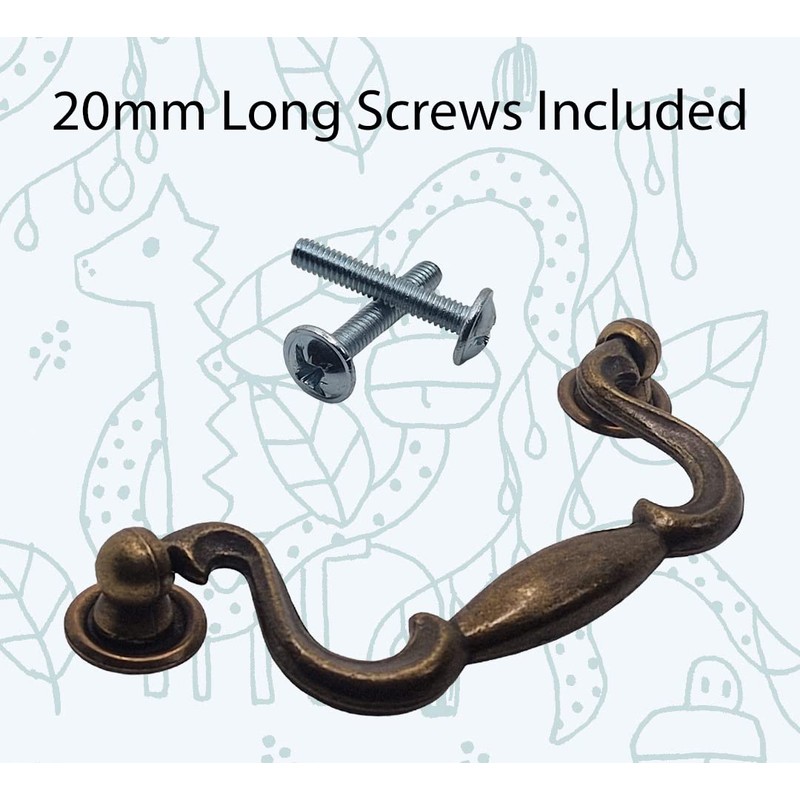 Universal Hardware Vintage Cabinet Brass Handle Drawer Drop Swan Neck