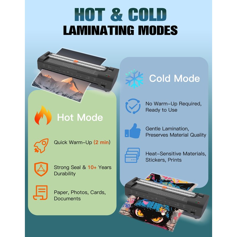 13 Inch Laminator Machine with Auto Paper Feed, Never Jam