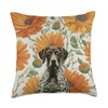 German Shorthaired Pointer Yellow Calendula Spring Flowers Throw Pillow