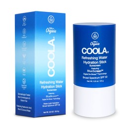 COOLA Organic Refreshing Water Stick Face Moisturizer with SPF 50, Dermatologist Tested Face Sunscreen with Plant-Derived BlueScreen Digital De-Stress Technology, 0.8 Oz