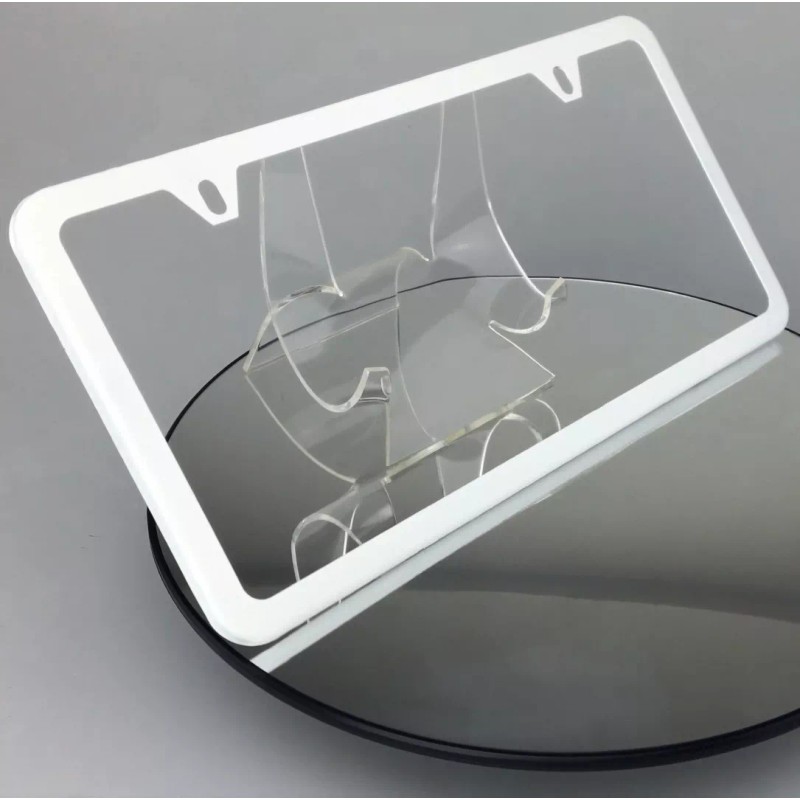 MotorVehicleParts Powder Coated Flat White Slim 2 Hole Stainless Steel