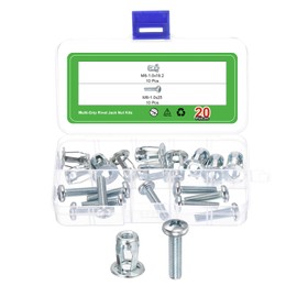sourcing map 20Pcs Multi-Grip Rivet Jack Nut, M6-1.0x18.2 Carbon Steel with Screws Blind for Plastic Pressboard Hardboard Door Anchors Aluminium Cladding Steel Pipe