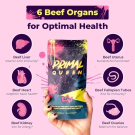 Primal Queen Beef Organ Supplement for Women 60 Counts - 1 Month Supply