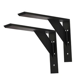 Countertop Support Bracket 16 Inch Heavy Duty Shelf Bracket 2 Pack 3/8" Thick Black16 x10 x2.5 for Granite Quartz Wood Laminate Countertops