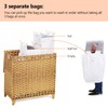 Laundry Hamper with 3 Removable Liner Bags; 132L Handwoven Rattan