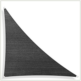 ColourTree CTAPT32 Custom Size Order to Make 9' x 10' x 13.5' Black Right Triangle Sun Shade Sail Canopy Mesh Fabric UV Block UPF50 & Commercial Heavy Duty - 190 GSM - 3 Years Warranty