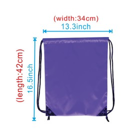 JohahaTim Drawstring Backpack Bulk Draw String Backpack Bags DIY Gym Sports Traveling Yoga Cinch Bag Sackpack Drawstring, Purple, 42 x34 cm / 16.54 x13.39inch, Traveling