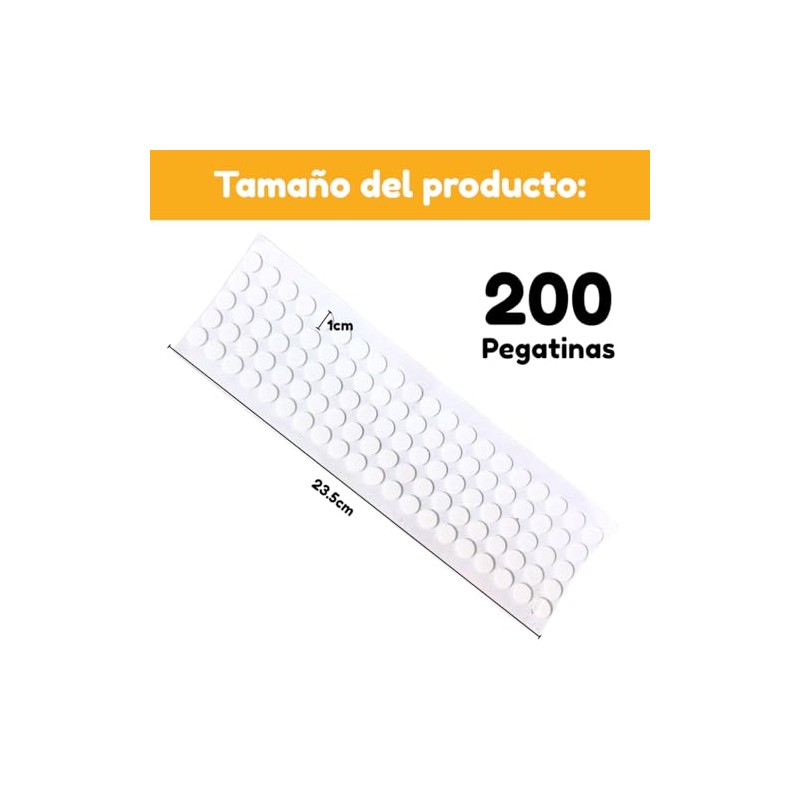 200 Piezas Pegatinas Doble Cara de Silicona Adhesivas de Pared