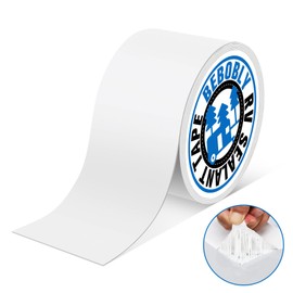 BEBOBLY RV Roof Tape,Leak Repair Sealant Tape 4 Inch x 50 Foot UV & Waterproof for RV Roof,Window,Camper, Boat,Pipe Sealing, Natural White