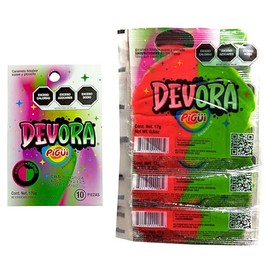 Pigüi Devora Tira Sandía Pepino - Caramelo suave y picosito sabor sandía y pepino - 10 piezas - 170 g