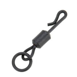JSHANMEI ®New carp fishing Matte Black Kwik/Quick Change swivel Flexi Rolling swivel with Ring Fishing Swivel Snap-Longbody Q-Shaped Swivel for carp fishing rigs (20pcs)