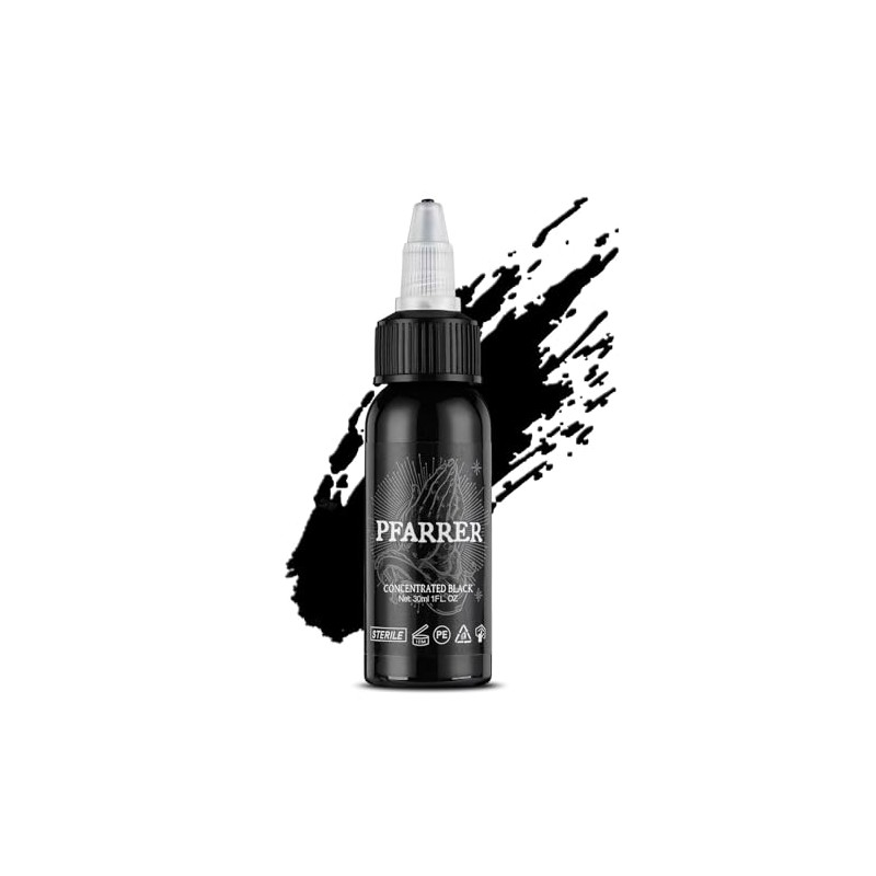 PFARRER Colour Black 1 oz (30 ml) Skin-friendly Colour Ink