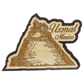 Printtoo Souvenir Uxmal Mexico Engraved Wooden Fridge Magnet Gift