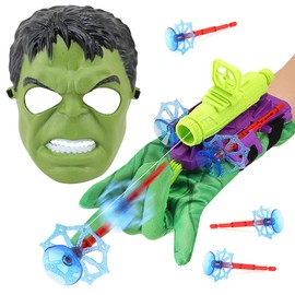 Hullk Launcher Glove with Hero Mask, Avengerrs Wrist Toy Set, Cosplay Glove Launcher Mask, Hero Launcher for Cosplay, Educational Toy with Children, Mask for Children, Gift