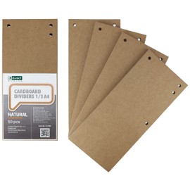 D.RECT Pack of 50 Cardboard Dividers 10.5 x 23.5 cm Dividers Folder Index 300 g/m² Kraft Paper