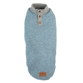 Kazoo Button Up Knit Dog Jumper, Blue, X-Small