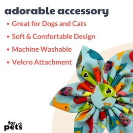 Huxley & Kent Pet Pinwheel | Yard Birds (Large) | Collar Accessory for Dogs/Cats | Bow Collar Attachment | Cute, Comfortable Accessory | H&K Pinwheel for Pets