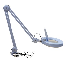 INTBUYING 110V Magnifier LED Lamp Light Magnifying White Glass Lens Desk Table Clamp 8X